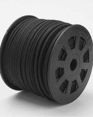 Snur suede negru cu sclipici, 3mm latime