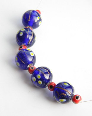 Margele sticla lampwork 5 buc. (STS)