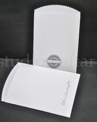 Set 20 pungute mari cu logo sau text personalizat print alb- negru