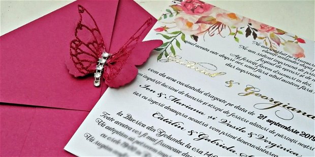 Invitatie folio cu fluture