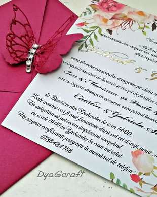 Invitatie folio cu fluture