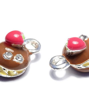 Pandantiv / charm metalic emailat, 13x9 mm