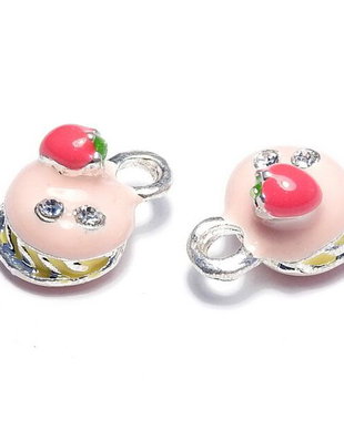 Pandantiv / charm metalic emailat, 13x9 mm
