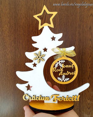 Bradut CRACIUN Personalizat - Glob Decupat