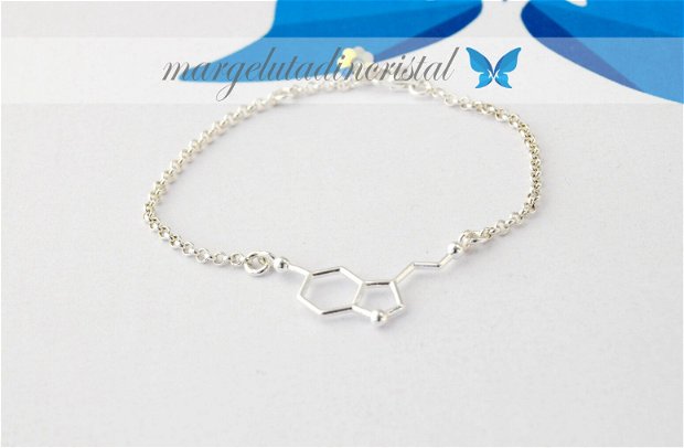 Bratara / Argint 925 / Molecula seretonina / Molecula fericirii