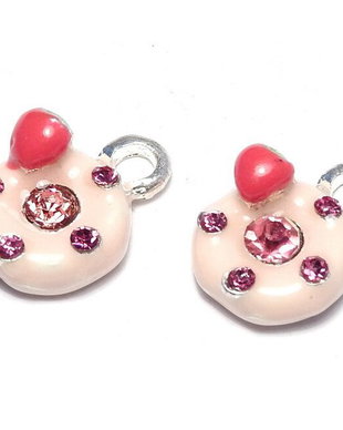 Pandantiv / charm metalic emailat, 15x11 mm
