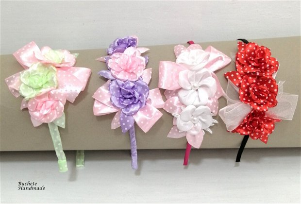 Cordelute Bentite cu flori textile pentru copii