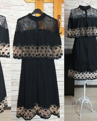 Rochie din voal,dantelă și mult negru