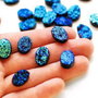 Cabochoane agat titanium druzy electroplacate - 2 buc