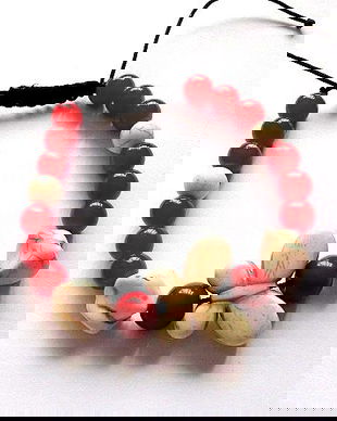 bratara howlite ,coral si sticla 34486