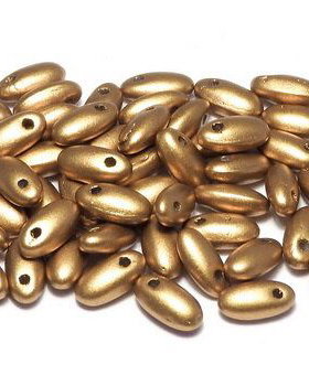 Margele Rizo, 2.5x6 mm, Brass Gold - 01740