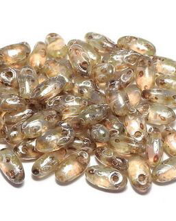 Margele Rizo, 2.5x6 mm, White Opal Picasso - 01000-43400