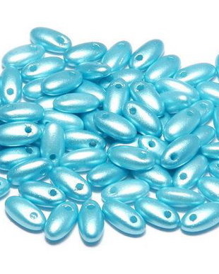 Margele Rizo, 2.5x6 mm, Alabaster Pastel Aqua - 02010-25019