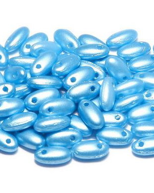 Margele Rizo, 2.5x6 mm, Alabaster Pastel Turquoise - 02010-25020