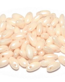 Margele Rizo, 2.5x6 mm, Chalk White Champagne Luster - 03000-14413