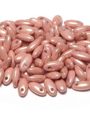 Margele Rizo, 2.5x6 mm, Chalk White Red Luster - 03000-14495