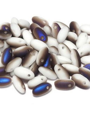 Margele Rizo, 2.5x6 mm, Chalk White Azuro Matted - 03000-22271