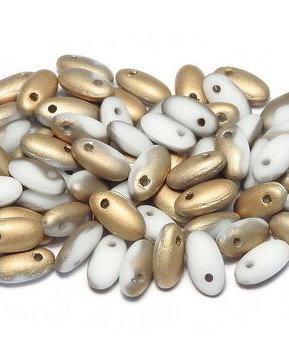 Margele Rizo, 2.5x6 mm, Chalk White Amber Matted - 03000-26471