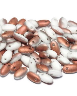Margele Rizo, 2.5x6 mm, Chalk White Sunset Matted - 03000-27237