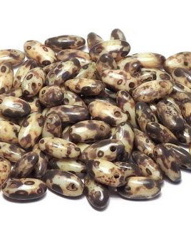 Margele Rizo, 2.5x6 mm, Chalk White Dark Travertin - 03000-86805