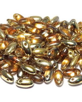 Margele Rizo, 2.5x6 mm, Topaz Amber - 10060-26441