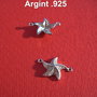 Stea de mare din argint .925 rodiat cu zirconii aprox 12.5x18 mm (cu anourile)