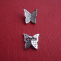 Fluturas din argint .925 rodiat cu zirconii aprox 11x10x4 mm