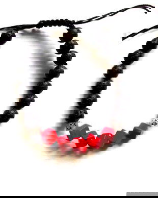 bratara unisex lava si howlite rosu 34375