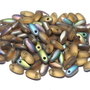 Margele Rizo, 2.5x6 mm, Topaz Vitrail Matted - 10060-28171