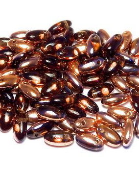Margele Rizo, 2.5x6 mm, Smoke Topaz Capri Gold - 10230-27101