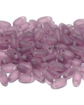 Margele Rizo, 2.5x6 mm, Amethyst Matted - 20060-84110