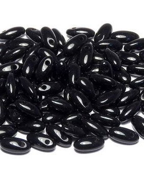 Margele Rizo, 2.5x6 mm, Jet - 23980