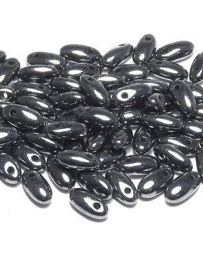Margele Rizo, 2.5x6 mm, Jet Hematite - 23980-14400