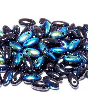 Margele Rizo, 2.5x6 mm, Jet - Hematite AB - 23980-14400 28701