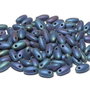 Margele Rizo, 2.5x6 mm, Jet Matted Blue Iris - 23980-21135