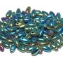 Margele Rizo, 2.5x6 mm, Jet Green Iris - 23980-21455
