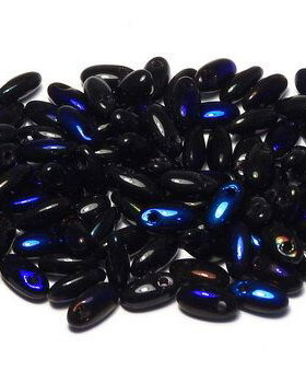 Margele Rizo, 2.5x6 mm, Jet Azuro - 23980-22201