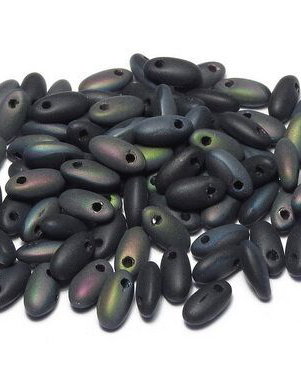 Margele Rizo, 2.5x6 mm, Jet Ametist Matted - 23980-22771