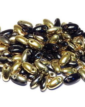 Margele Rizo, 2.5x6 mm, Jet Amber - 23980-26441
