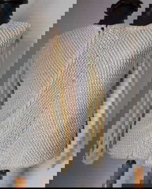 BLUZA VINTAGE 60s TRIPLUVOAL LANA BRODATA MANUAL CU PERLE