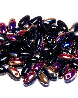 Margele Rizo, 2.5x6 mm, Jet Sliperit - 23980-29500