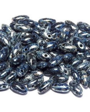 Margele Rizo, 2.5x6 mm, Jet Picasso - 23980-43400