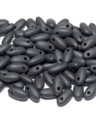 Margele Rizo, 2.5x6 mm, Jet Matted - 23980-84110