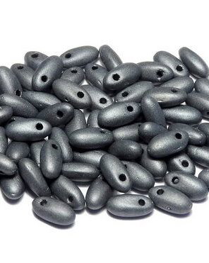 Margele Rizo, 2.5x6 mm, Jet Hematite Matted - 23980-84400