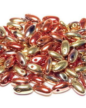 Margele Rizo, 2.5x6 mm, Jet California Gold Rush - 23980-98542