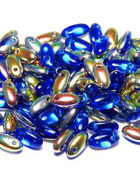 Margele Rizo, 2.5x6 mm, Sapphire Vitrail - 30070-28101