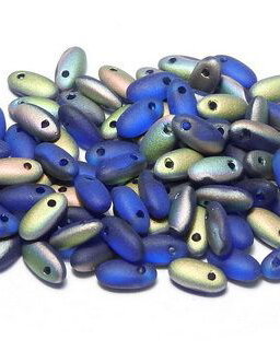 Margele Rizo, 2.5x6 mm, Sapphire Vitrail Matted - 30070-28171