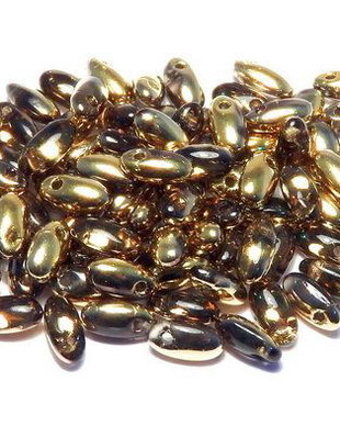 Margele Rizo, 2.5x6 mm, Black Diamond Amber - 40010-26441