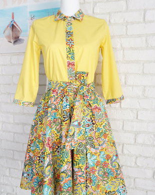 Rochie Camasa - galbena cu flori