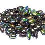 Margele Rizo, 2.5x6 mm, Black Diamond Vitrail - 40010-28101